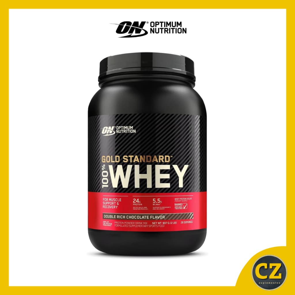 Whey Protein 100% Whey Gold Standard 907GR Chocolate Baunilha Morango - Optimum Nutrition