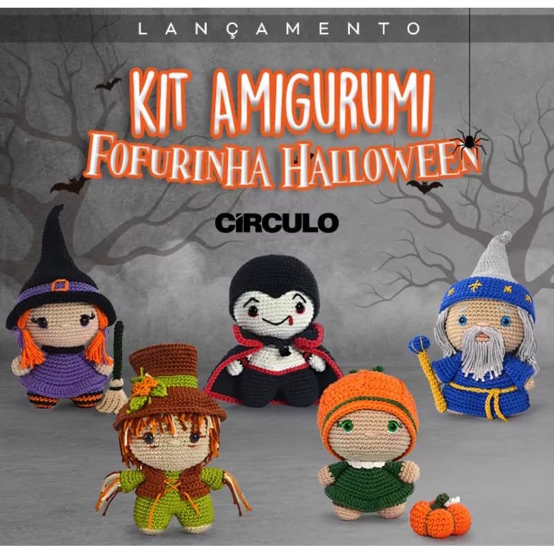 Kit Amigurumi Crochê Fofurinha Halloween