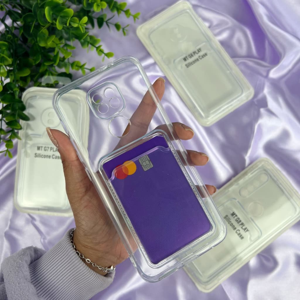 Capa Transparente Porta Cartão Compatível com Motorola Moto G6 Play/ Moto G7 Play/ Moto G8 Play/ Moto G9/ G9 Play CF57