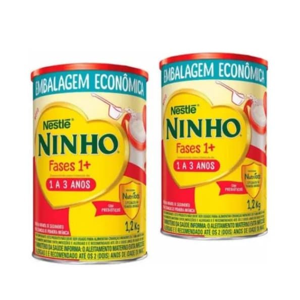Kit C/2 Fórmula Infantil Em Pó Nestlé Ninho Fases 1+ 1.2kg