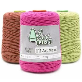 Kit 3 Unidades Barbante Alini 12 Fios Artmaxx para Crochê e Macramé