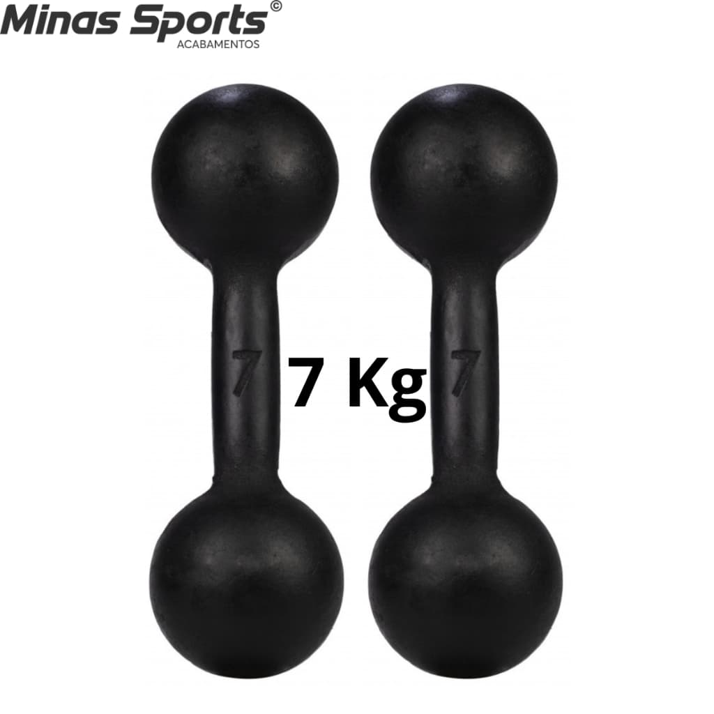 Par Pesos Halter Peso 7 Kg Cada Pintado Treino C/ 2 Un Treino Musculação Peso Academia