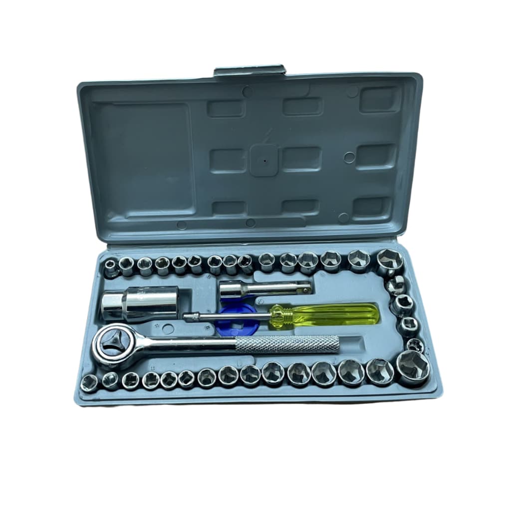 Kit Ferramentas Completos 40 Peças Jogo De Soquetes Pito Chave Catraca Reversível Com Maleta