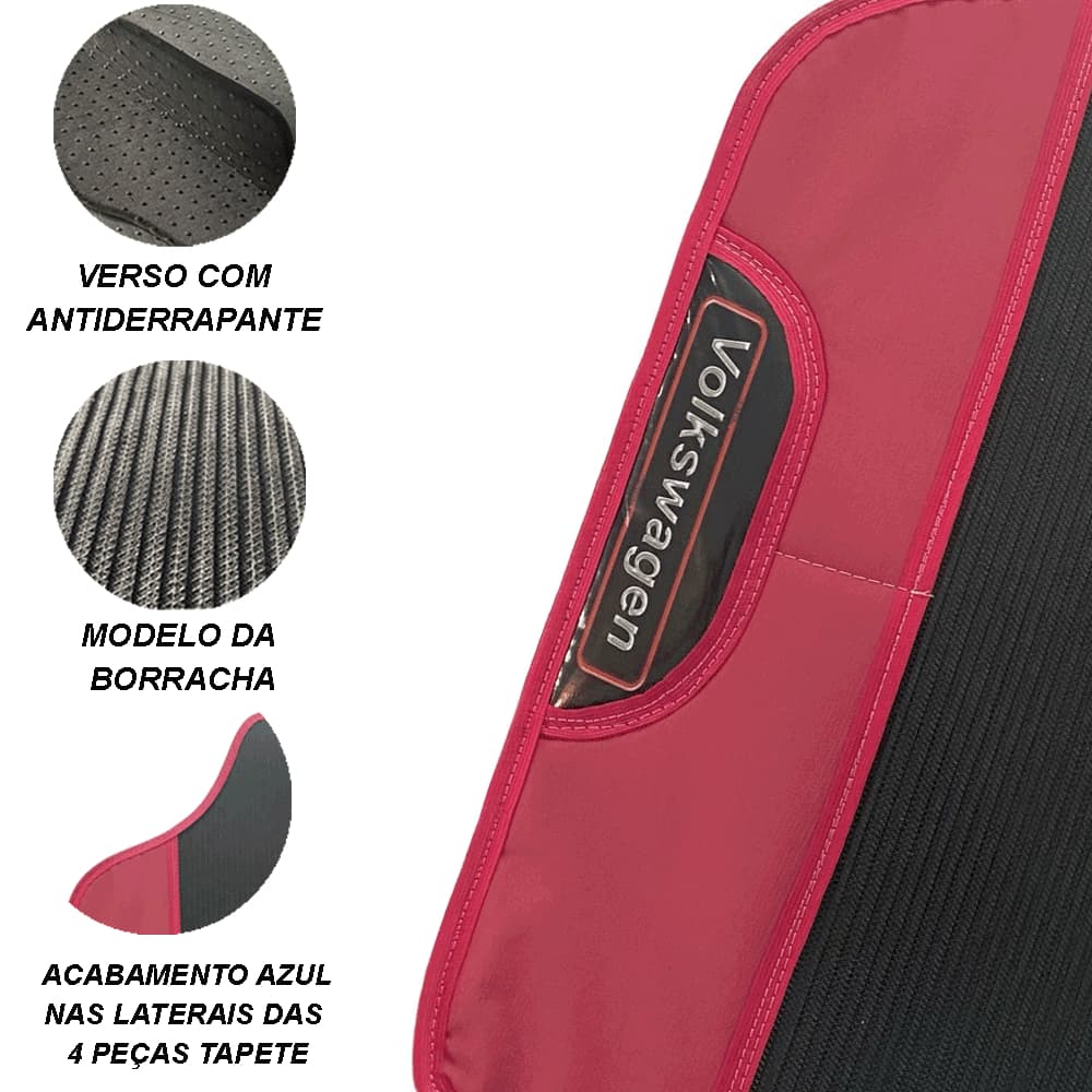 jogo Tapete Automotivo carro Emborrachado Rosa 4 Peças com nome Logo personalizado de Todas as Montadoras Personalize seu Carro com Elegância e Paixão pelo Mundo Automotivo