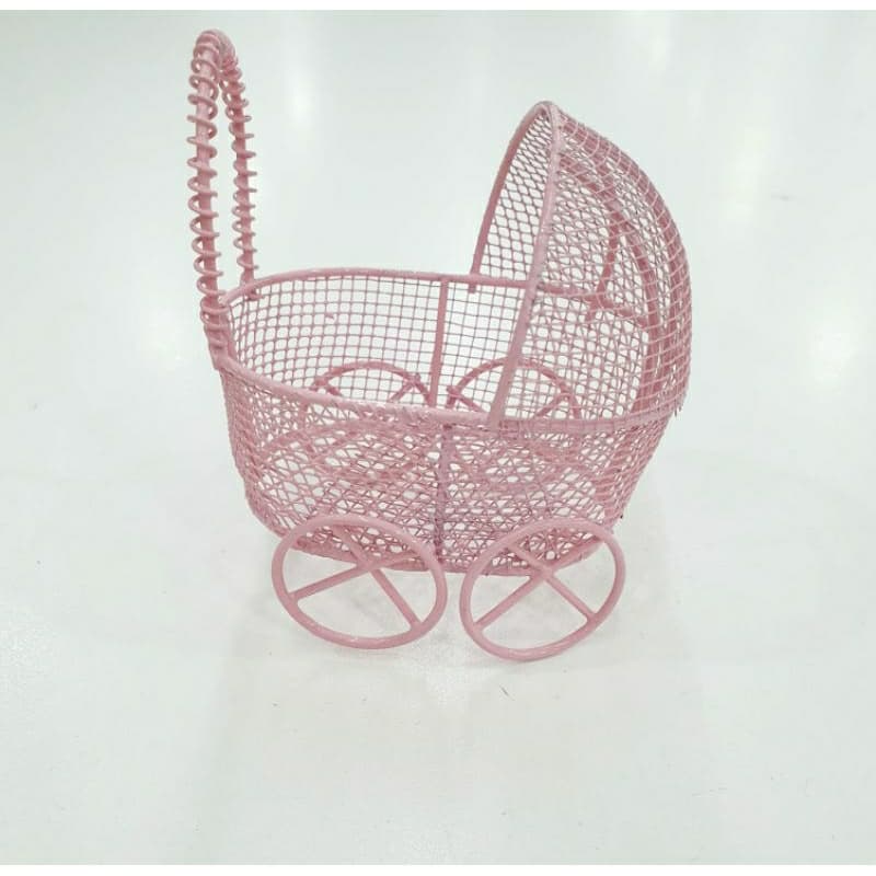 Carrinho Aramado Rosa Bebê Pct C/12pcs
