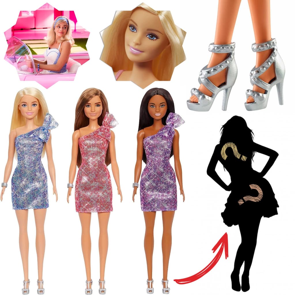 Boneca Barbie Glitter Clássica Articulada Mattel Original - Sortido