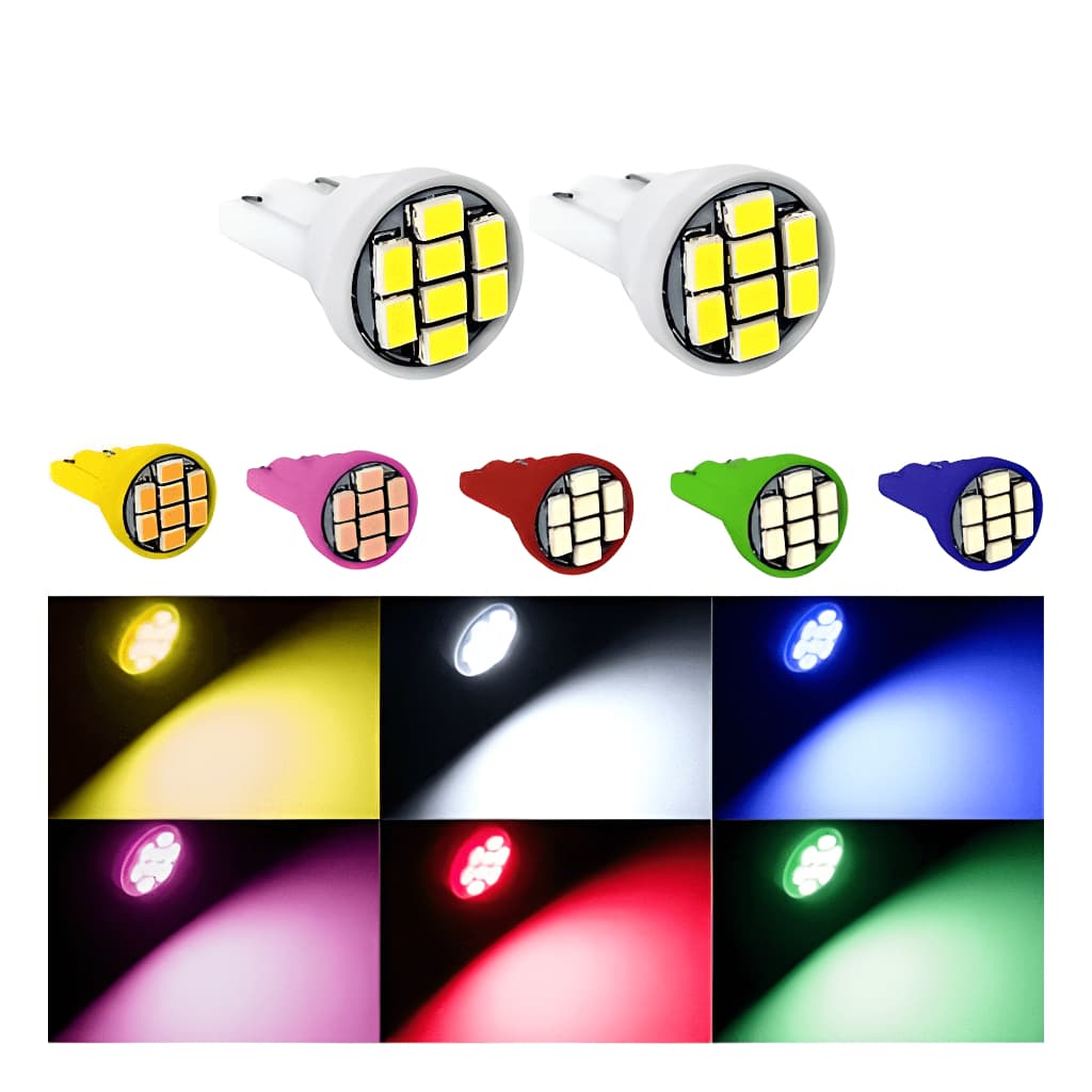 1x Lâmpada Painel Moto T10 8 Leds T10 cores carro moto caminhao
