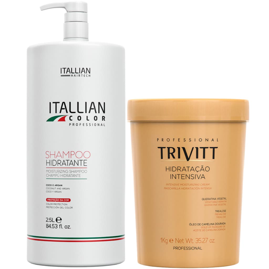 KIT SHAMPOO HIDRATANTE 2,5 E HIDRATAÇÃO INTENSIVA 1KG
