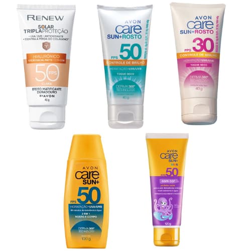 Protetor Solar Facial ou Corporal Adulto ou Infantil Sun Care+ e Renew Avon - Escolha o Seu
