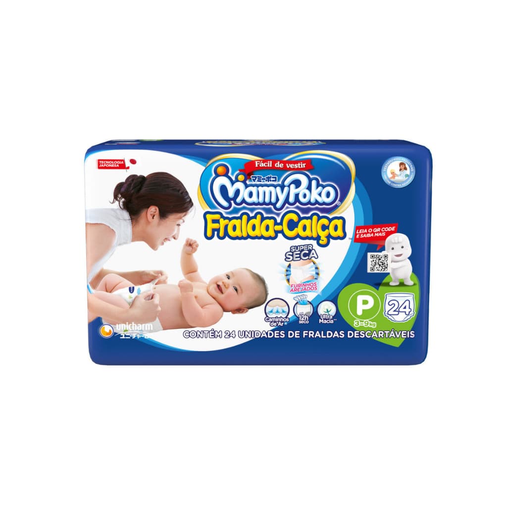 Fralda-Calça Mamypoko Tamanho P, 24 Unidades