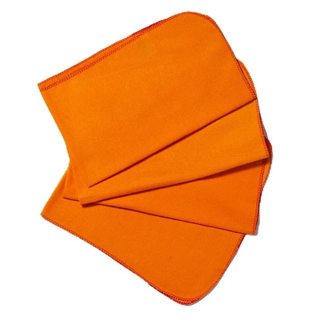 Kit 3 Flanelas Laranja Ouro 48x28cm Limpeza Geral Multiuso Algodão Limpeza de Carro
