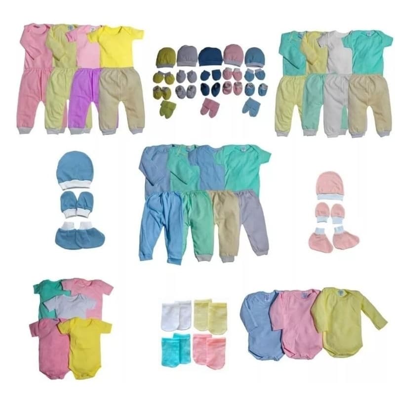 kit enxoval saída maternidade 12 peças bebê algodão.