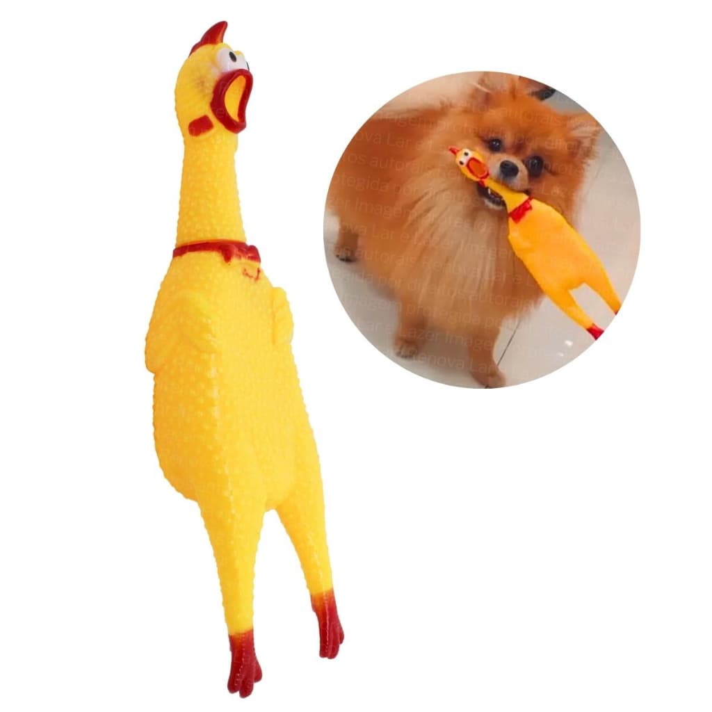 Frango Borracha Mordedor Cachorro Pet Faz Barulho Galinha Brinquedos Cachorro