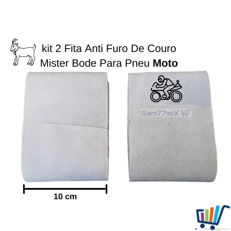 kit 2 Fita Anti Furo De Couro Mister Bode Para Moto Motocicleta Bike Elétrica
