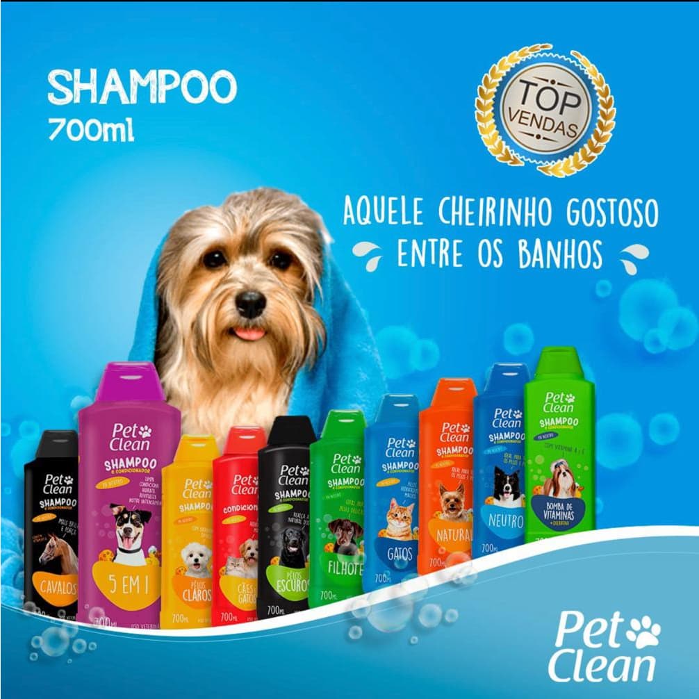 Shampoo E Condicionador Ph Neutro 700ml Para Cachorros e Gatos 1 UND