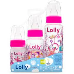 Mamadeira lolly 03 unidades  Contém 01 mamadeira 240ml, 01 mamadeira 80ml e 01 mamadeira 50ml.