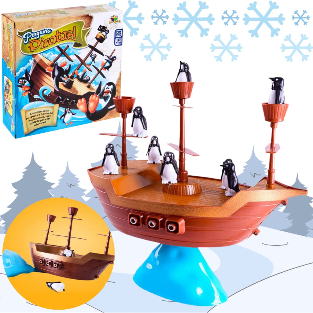 Jogo Infantil Navio Equilibrista Do Pinguim Diversão Família