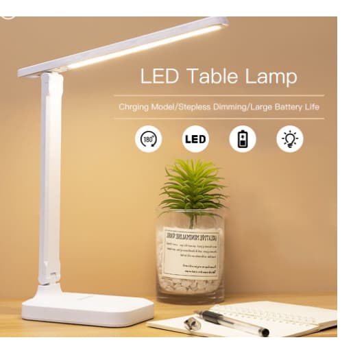 Luminária De Leitura recarregavel 16 LED touch Ajustável com 3 modos Para Lateral De Cama/Mesa/Estudo