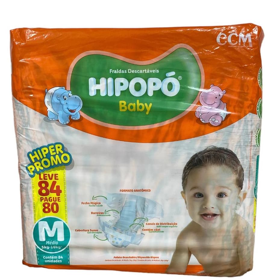 Fraldas Descartáveis Pacotão Hipopó DIA E NOITE toque suave BARATA