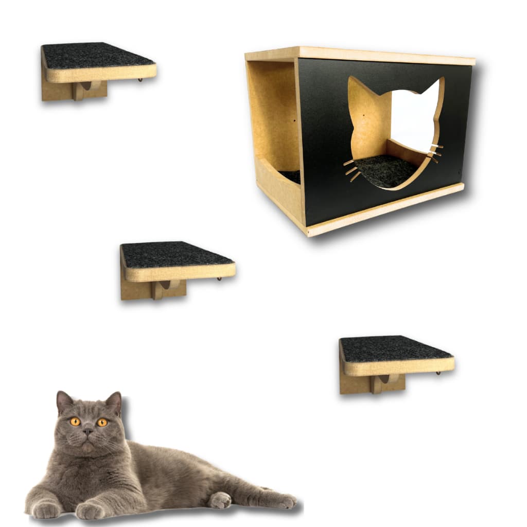 Playground para Gato MDF 15mm REFORÇADO 4 peças vem Montado Produto Premium Altissima Qualidade