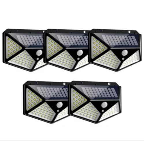 Luminária Solar 100 Led Com Sensor Jardim Prova D'água Promoção