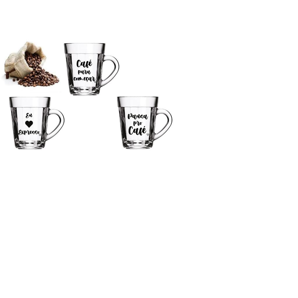 Kit 3 Caneca Café Expresso Xícaras Cafeteira Expressa