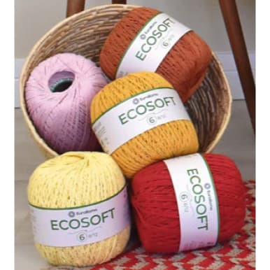 Barbante Ecosoft da Euroroma para Crochê Tricô Artesanato linha Fio nº 6 - 422 g / 452 m
