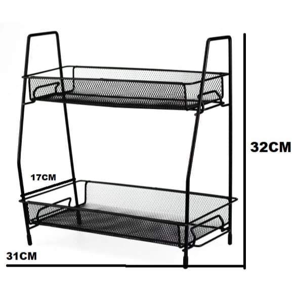 Prateleira Organizador Organizadora 31X17X32CM Banheiro Cozinha Multiuso Dupla Ferro Metal Clink