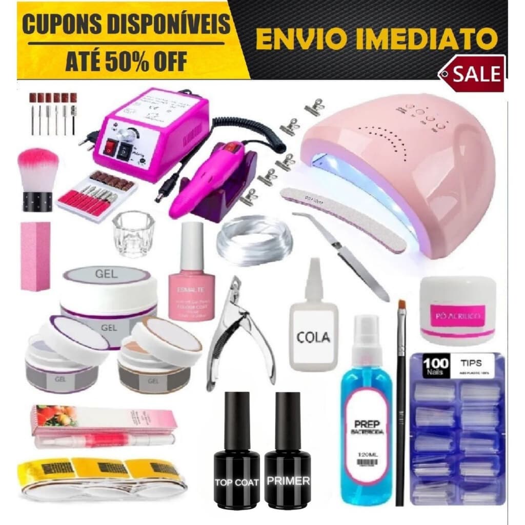 Kit De Unha Gel Completo Fibra Kit Unhas Gel Envio Imediato nº 27