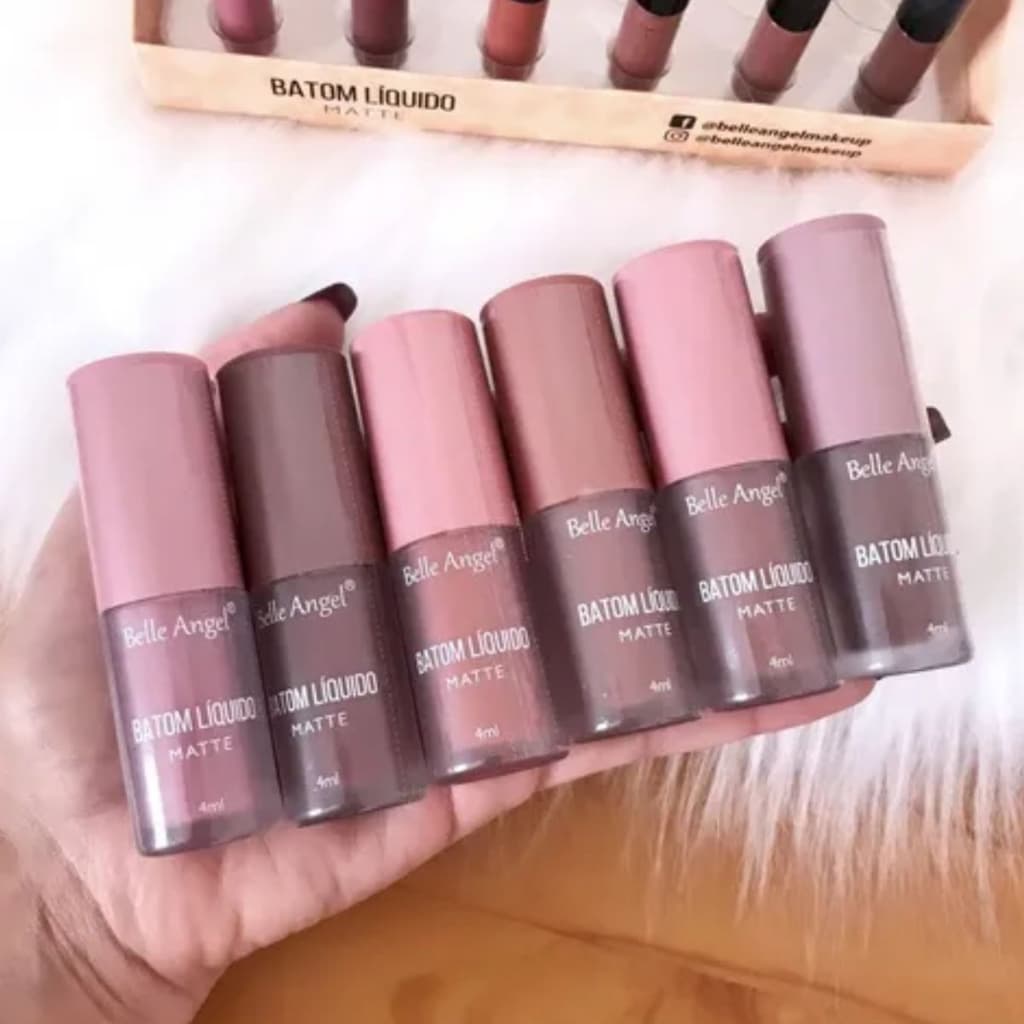 Batom Líquido Matte Tons Nude 4ml  - Belle Angel