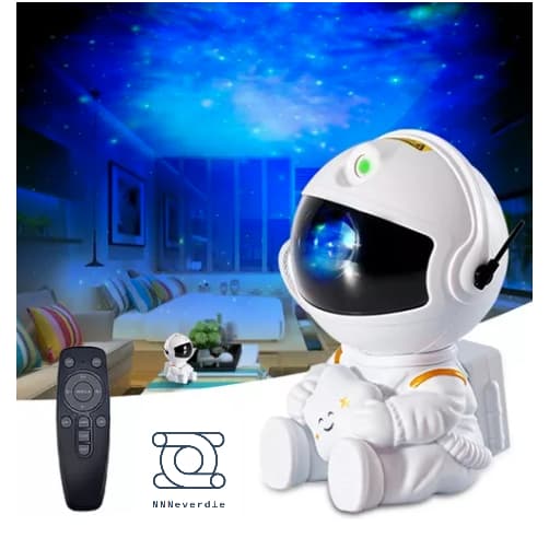 Luminaria Led Projetor De Luz Astronauta Galaxy Nebuloso