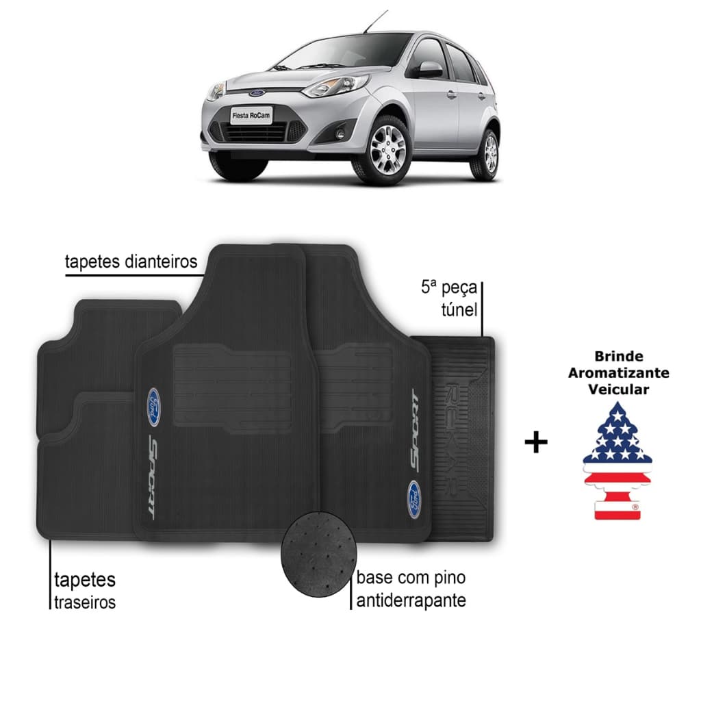 Tapete Fiesta Ford Automotivo Borracha + Aromatizante