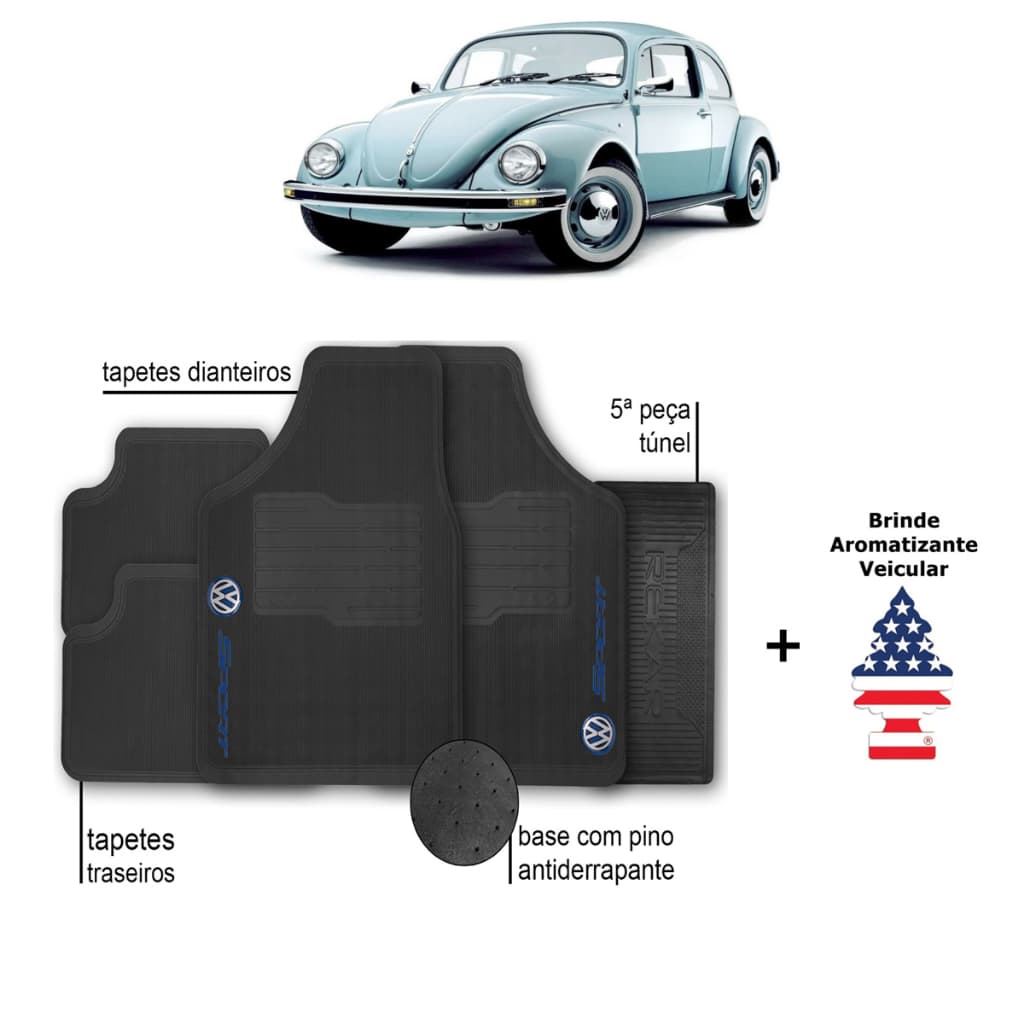 Tapete Fusca Volkswagen Automotivo Borracha + Aromatizante
