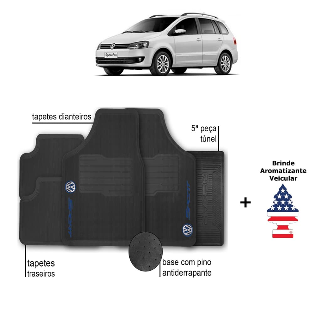 Tapete SpaceFox Volkswagen Automotivo Borracha + Aromatizante