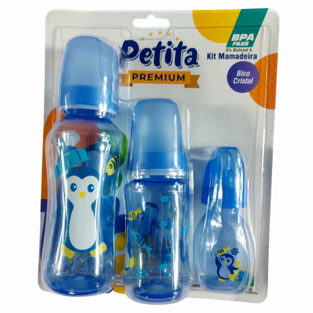 Kit C/3 Mamadeiras Bico de Pvc