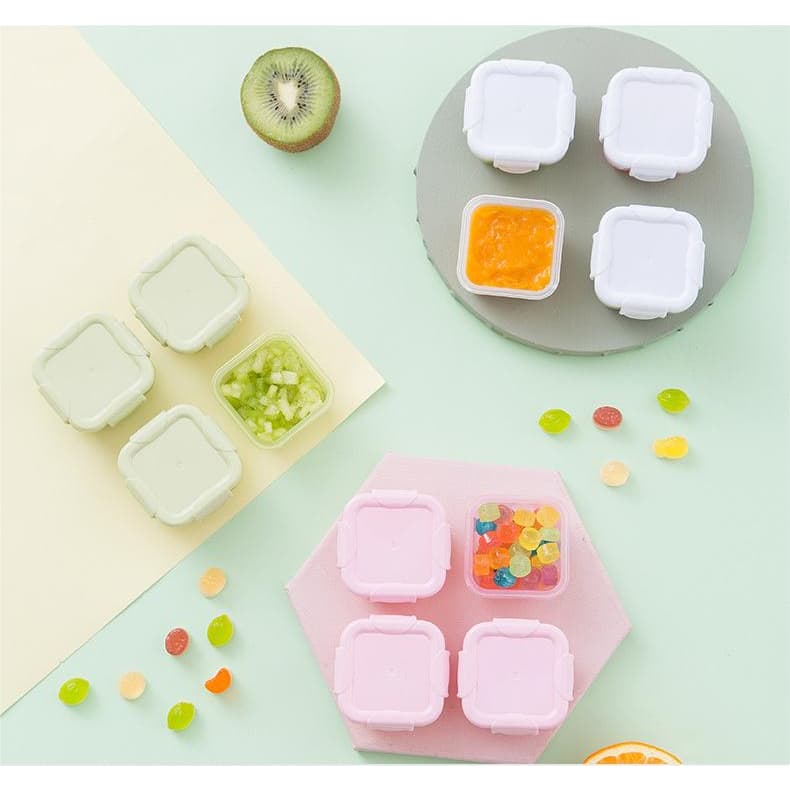 Kit Mini Potes Para Leite Em Pó caixa de armazenamento Para Alimentos e Leite em pó para Bebês 4 unidades De 60ml Infantil