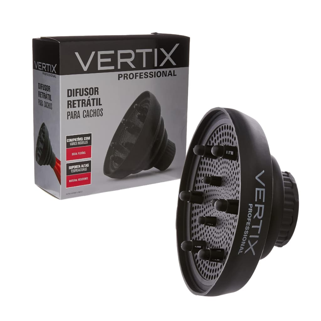 Difusor de cachos para secador Universal Vertix Profissional Cachos Definidos após secagem