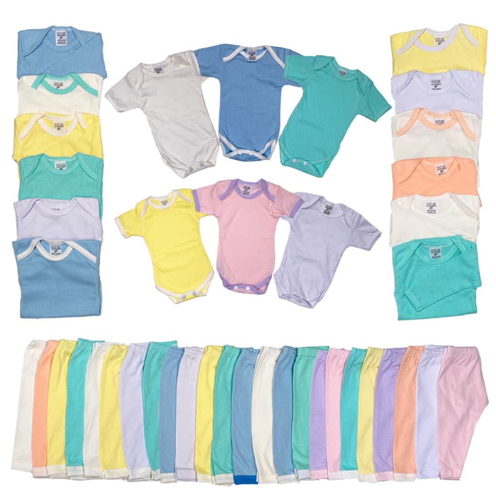 Kit 30 peças Body Bebê + Mijão + Meias Enxoval Maternidade Roupa de Bebê Algodão