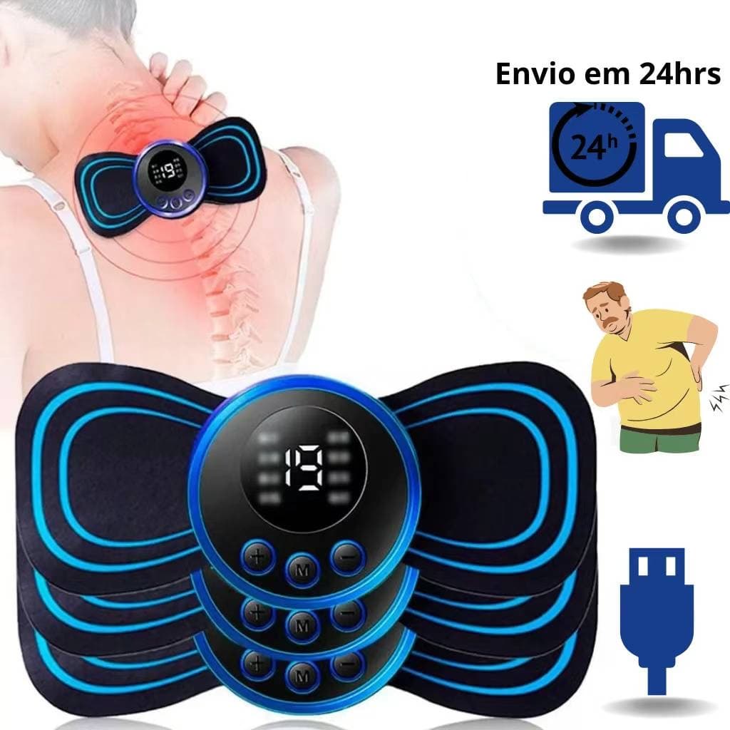 Massageador portátil elétrico recarregável - Relaxante muscular para aliviar a dor cervical Remendo de massagem inteligente Massageador cervical lombar totalmente automático Massageador remoto de pulso eletromagnético