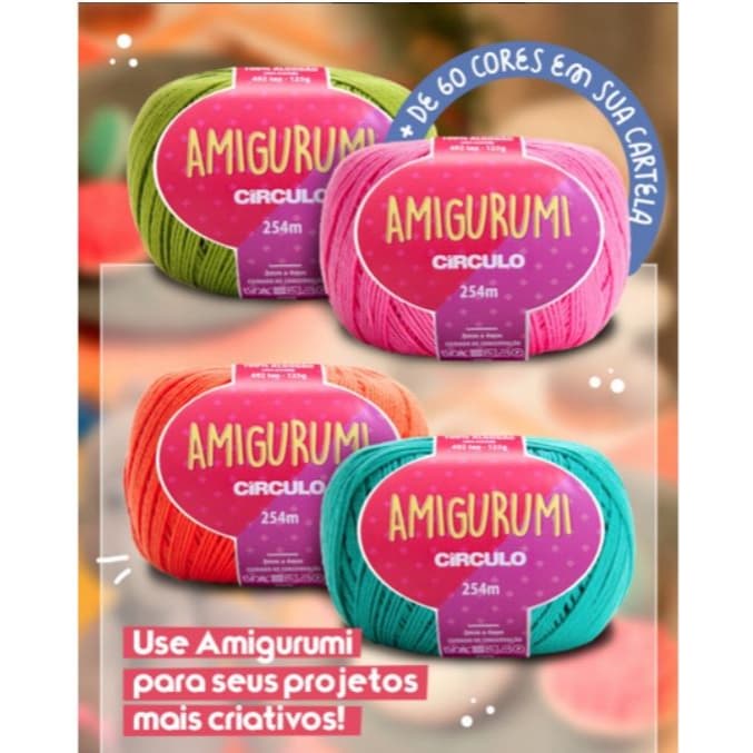 Kit Fio Amigurumi com 15 unidades - 254 metros - 125g - Círculo - Tricô e Crochê