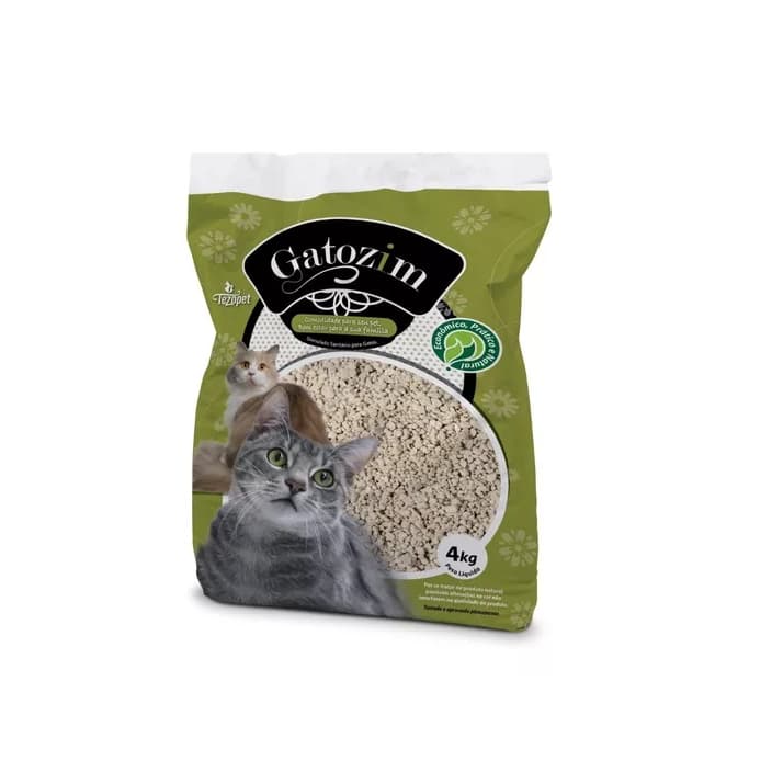 Areia de Gato Higiênica Sanitária Para Gato - Gatozim 4kg - 100% Natural.
