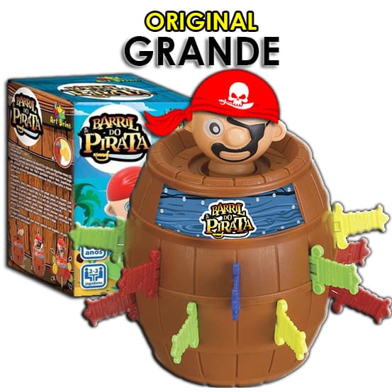 Barril Pirata Original Brinquedo Infantil Jogo Tabuleiro Pula Pirata Inmetro Família Menino Menina