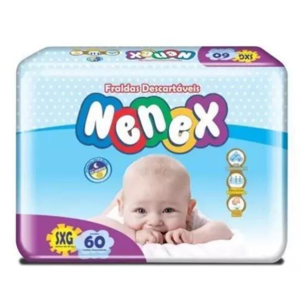 Fralda Nenex Mega Pacotão SXG-60 (Acima de 15 KG)