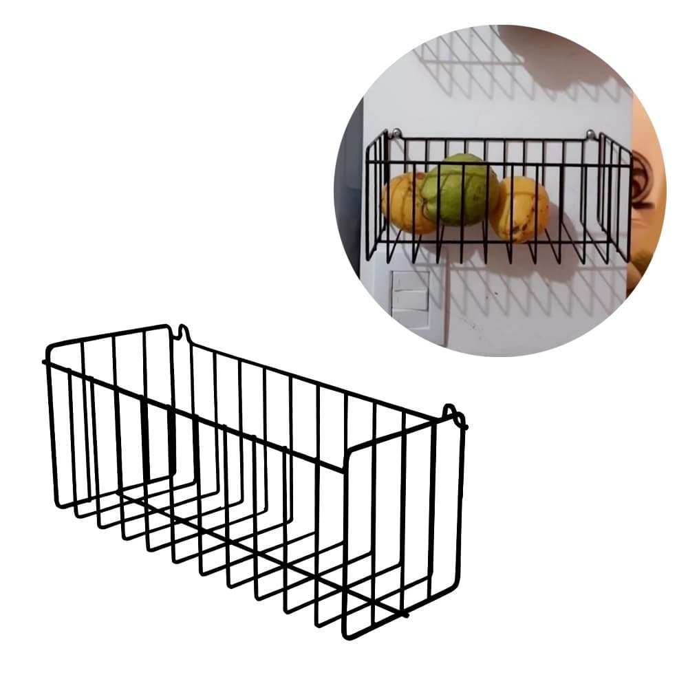 Cesto Multiuso Organizador 25cm Aramado Fruteira de Parede Modelo N02