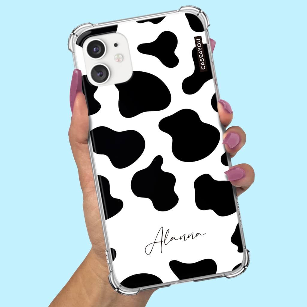 Capa Capinha de celular Personalizada Anti-impacto com nome Vaquinha Lux