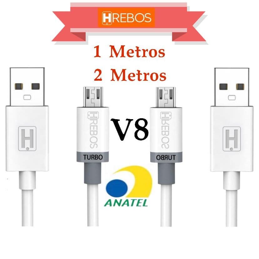 Cabo V8 Turbo Carregamento Rápido 1.2 Metro Micro USB / V8 HRebos original HS-68 HS-71