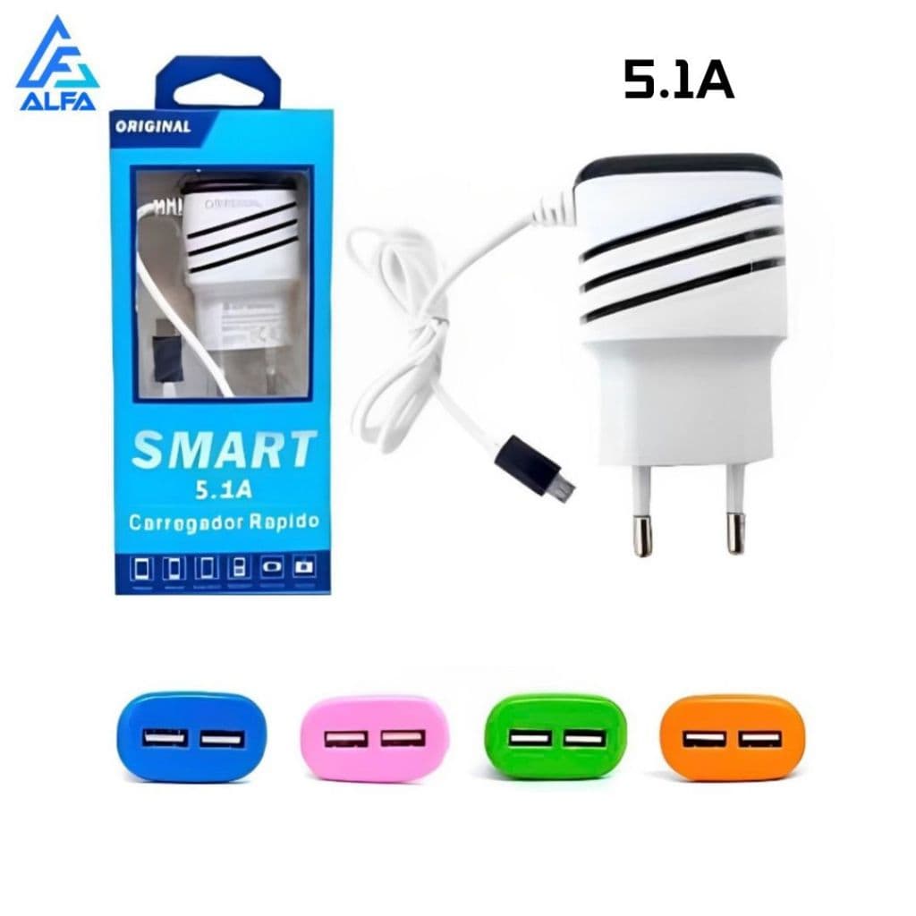 Carregador De Celular 5.1a Micro Usb V8 Carrega Rápido Smart ORIGINAL