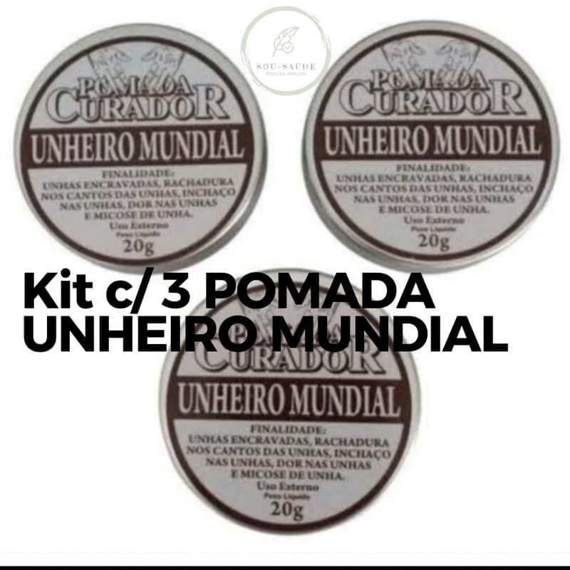Kit 3 Pomadas Curador Unheiro Mundial 20g Cada