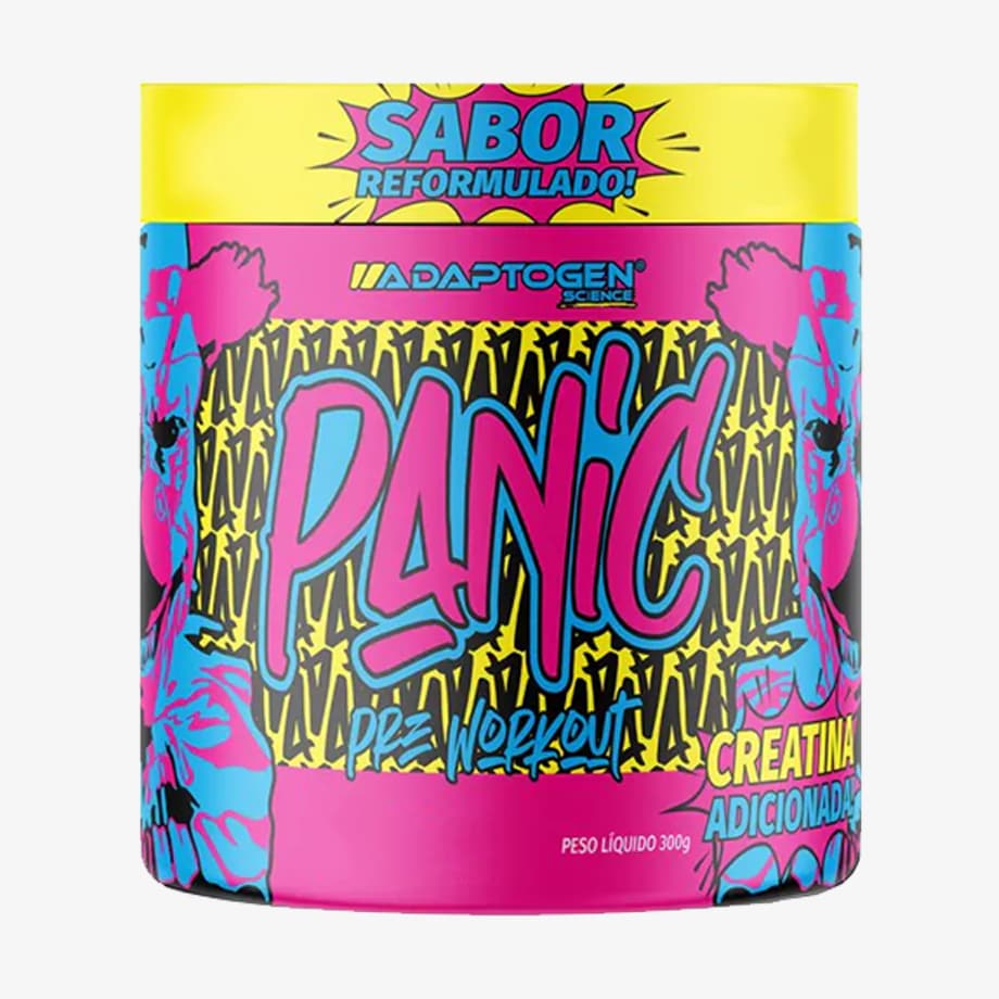 Pré Treino Panic 300g com Creatina - Diversos Sabores Disponíveis - Adaptogen Science