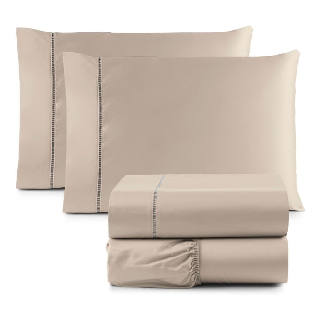 Jogo de cama lençol CASAL PADRÃO NORMAL kit 3 pç - 2 fronhas de travesseiro ponto palito elástico